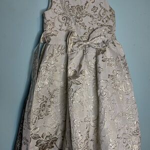 Rare Editions Silver Floral Kids Dress
